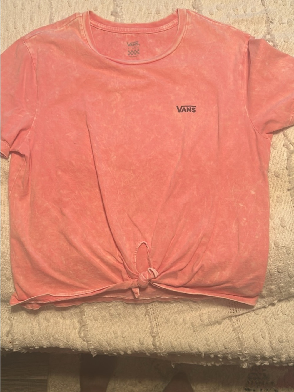 Vans Women's Washed Coral Tie-Knot Tee